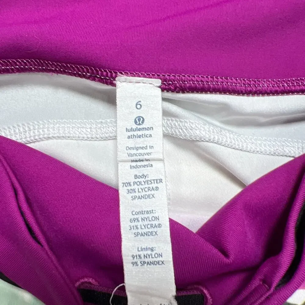 Lululemon Speed Tight III Luxtreme Leggings SIZE 6 Plum Print Performance